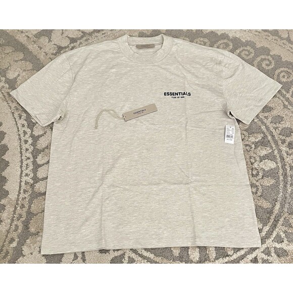 Fear of God Essentials Light Oatmeal Short Sleeve T-Shirt Size Large (SS22) XL - Picture 2 of 11